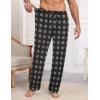 Ekouaer Mens Pajama Pants Sleepwear Soft Pjs Bottoms Sleep Lounge Long Pant with Drawstring & Pockets(Gray Black Plaid)