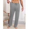 Ekouaer Mens Pajama Pants Sleepwear Soft Pjs Bottoms Sleep Lounge Long Pant with Drawstring & Pockets(Light Gray)