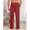 Ekouaer Mens Pajama Pants Sleepwear Soft Pjs Bottoms Sleep Lounge Long Pant with Drawstring & Pockets(Red Black Blue Plaid)