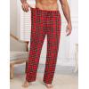 Ekouaer Mens Pajama Pants Sleepwear Soft Pjs Bottoms Sleep Lounge Long Pant with Drawstring & Pockets(Red Black Blue Plaid)
