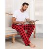 Ekouaer Mens Pajama Pants Sleepwear Soft Pjs Bottoms Sleep Lounge Long Pant with Drawstring & Pockets(Red Black Plaid)