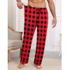 Ekouaer Mens Pajama Pants Sleepwear Soft Pjs Bottoms Sleep Lounge Long Pant with Drawstring & Pockets(Red Black Plaid)