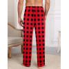 Ekouaer Mens Pajama Pants Sleepwear Soft Pjs Bottoms Sleep Lounge Long Pant with Drawstring & Pockets(Red Black Plaid)