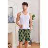 Ekouaer Men’s Pajama Shorts Soft Sleepwear Bottoms Elastic Waistband Loungewear Breathable Men Shorts with Pockets(Army Green Bigfoot)