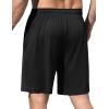 Ekouaer Men’s Pajama Shorts Soft Sleepwear Bottoms Elastic Waistband Loungewear Breathable Men Shorts with Pockets(Black)