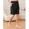 Ekouaer Men’s Pajama Shorts Soft Sleepwear Bottoms Elastic Waistband Loungewear Breathable Men Shorts with Pockets(Black)