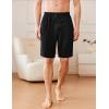 Ekouaer Men’s Pajama Shorts Soft Sleepwear Bottoms Elastic Waistband Loungewear Breathable Men Shorts with Pockets(Black)