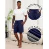 Ekouaer Men’s Pajama Shorts Soft Sleepwear Bottoms Elastic Waistband Loungewear Breathable Men Shorts with Pockets(Black and Light Gray)