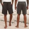 Ekouaer Men’s Pajama Shorts Soft Sleepwear Bottoms Elastic Waistband Loungewear Breathable Men Shorts with Pockets(Black and Navy Blue Print)