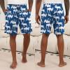 Ekouaer Men’s Pajama Shorts Soft Sleepwear Bottoms Elastic Waistband Loungewear Breathable Men Shorts with Pockets(Blue Print and Gray Shark)