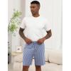 Ekouaer Men’s Pajama Shorts Soft Sleepwear Bottoms Elastic Waistband Loungewear Breathable Men Shorts with Pockets(Blue and White Plaid & Stripe)