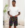 Ekouaer Men’s Pajama Shorts Soft Sleepwear Bottoms Elastic Waistband Loungewear Breathable Men Shorts with Pockets(Colorful Mushrooms and Solid Black)