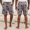 Ekouaer Men’s Pajama Shorts Soft Sleepwear Bottoms Elastic Waistband Loungewear Breathable Men Shorts with Pockets(Gray Barbecue and Black Wine Glass)