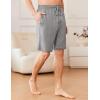 Ekouaer Men’s Pajama Shorts Soft Sleepwear Bottoms Elastic Waistband Loungewear Breathable Men Shorts with Pockets(Light Grey)