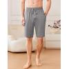 Ekouaer Men’s Pajama Shorts Soft Sleepwear Bottoms Elastic Waistband Loungewear Breathable Men Shorts with Pockets(Light Grey)