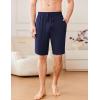 Ekouaer Men’s Pajama Shorts Soft Sleepwear Bottoms Elastic Waistband Loungewear Breathable Men Shorts with Pockets(Navy Blue)