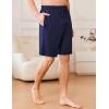 Ekouaer Men’s Pajama Shorts Soft Sleepwear Bottoms Elastic Waistband Loungewear Breathable Men Shorts with Pockets(Navy Blue)