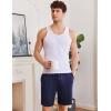 Ekouaer Men’s Pajama Shorts Soft Sleepwear Bottoms Elastic Waistband Loungewear Breathable Men Shorts with Pockets(Navy Blue)