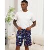 Ekouaer Men’s Pajama Shorts Soft Sleepwear Bottoms Elastic Waistband Loungewear Breathable Men Shorts with Pockets(Navy Blue Animal and Bear Tree)