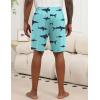 Ekouaer Men’s Pajama Shorts Soft Sleepwear Bottoms Elastic Waistband Loungewear Breathable Men Shorts with Pockets(Navy Blue and Light Fishing Print)