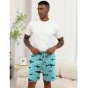 Ekouaer Men’s Pajama Shorts Soft Sleepwear Bottoms Elastic Waistband Loungewear Breathable Men Shorts with Pockets(Navy Blue and Light Fishing Print)