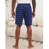 Ekouaer Men’s Pajama Shorts Soft Sleepwear Bottoms Elastic Waistband Loungewear Breathable Men Shorts with Pockets(Navy Blue and Pink Print)