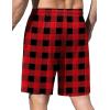 Ekouaer Men’s Pajama Shorts Soft Sleepwear Bottoms Elastic Waistband Loungewear Breathable Men Shorts with Pockets(Plaid Red)