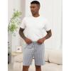 Ekouaer Men’s Pajama Shorts Soft Sleepwear Bottoms Elastic Waistband Loungewear Breathable Men Shorts with Pockets(Stripe and Dark Green Print)