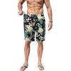 Ekouaer Men’s Pajama Shorts Soft Sleepwear Bottoms Elastic Waistband Loungewear Breathable Men Shorts with Pockets(Tropical Flowers)