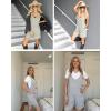 Ekouaer Rompers for Women Summer Casual Sleeveless Spaghetti Strap Jumpsuit Ribbed Shorts Overalls with Pockets(Army Green)