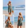 Ekouaer Rompers for Women Summer Casual Sleeveless Spaghetti Strap Jumpsuit Ribbed Shorts Overalls with Pockets(Army Green)