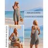 Ekouaer Rompers for Women Summer Casual Sleeveless Spaghetti Strap Jumpsuit Ribbed Shorts Overalls with Pockets(Coffee Brown)