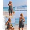 Ekouaer Rompers for Women Summer Casual Sleeveless Spaghetti Strap Jumpsuit Ribbed Shorts Overalls with Pockets(Dark Grey)