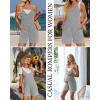 Ekouaer Rompers for Women Summer Casual Sleeveless Spaghetti Strap Jumpsuit Ribbed Shorts Overalls with Pockets(Light Grey)