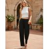 Ekouaer Soft Pajama Pants for Women, Elastic Waist Casual Lounge Yoga Pj Bottoms with Pockets(Black)