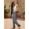 Ekouaer Soft Pajama Pants for Women, Elastic Waist Casual Lounge Yoga Pj Bottoms with Pockets(Black White Plaid)