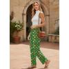 Ekouaer Soft Pajama Pants for Women, Elastic Waist Casual Lounge Yoga Pj Bottoms with Pockets(Green Christmas)