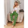 Ekouaer Soft Pajama Pants for Women, Elastic Waist Casual Lounge Yoga Pj Bottoms with Pockets(Green Christmas)