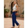 Ekouaer Soft Pajama Pants for Women, Elastic Waist Casual Lounge Yoga Pj Bottoms with Pockets(Navy Blue)