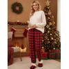 Ekouaer Soft Pajama Pants for Women, Elastic Waist Casual Lounge Yoga Pj Bottoms with Pockets(Red Black Plaid)