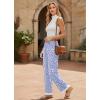 Ekouaer Soft Pajama Pants for Women, Elastic Waist Casual Lounge Yoga Pj Bottoms with Pockets(Spotted Blue)