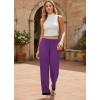 Ekouaer Soft Pajama Pants for Women, Elastic Waist Casual Lounge Yoga Pj Bottoms with Pockets(Wineberry)