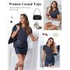 Ekouaer Women Short Sleeve Shirts Lightweight Thermal Tops Ribbed Knitted Outfit Tees Soft Crew Neck Undershirt Basic Clothes(Dark Gray)