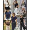 Ekouaer Women Short Sleeve Shirts Lightweight Thermal Tops Ribbed Knitted Outfit Tees Soft Crew Neck Undershirt Basic Clothes(Gray Blue)