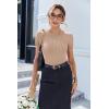 Ekouaer Women Short Sleeve Shirts Lightweight Thermal Tops Ribbed Knitted Outfit Tees Soft Crew Neck Undershirt Basic Clothes(Skin Color)