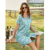 Ekouaer Women Zipper Front House Coat Short Sleeves Robe Zip Up Bathrobes Short Nightgown with Pockets S-3XL(Blue Crushed Floral)