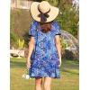 Ekouaer Women Zipper Front House Coat Short Sleeves Robe Zip Up Bathrobes Short Nightgown with Pockets S-3XL(Blue Paisley)