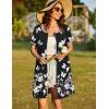 Ekouaer Women Zipper Front House Coat Short Sleeves Robe Zip Up Bathrobes Short Nightgown with Pockets S-3XL(Butterfly Print)