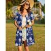 Ekouaer Women Zipper Front House Coat Short Sleeves Robe Zip Up Bathrobes Short Nightgown with Pockets S-3XL(Evening Blue Vines)