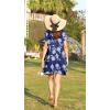 Ekouaer Women Zipper Front House Coat Short Sleeves Robe Zip Up Bathrobes Short Nightgown with Pockets S-3XL(Evening Blue Vines)
